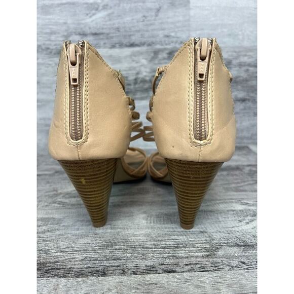 Apt 9 Womens Beige Strappy Open Toe Heeled Sandals Size 7M - Picture 3 of 8